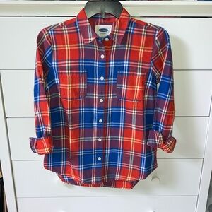 🍂OLD NAVY WOMENS XS FLANNEL BUTTON DOWN SHIRT